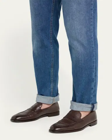 Brunello Cucinelli Men's Leather Penny Loafers | Thumbnail 2