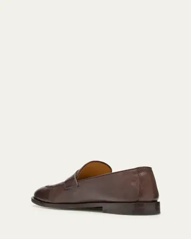 Brunello Cucinelli Men's Leather Penny Loafers | Thumbnail 4