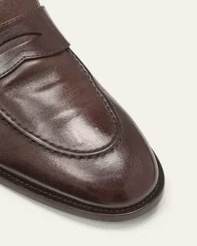 Brunello Cucinelli Men's Leather Penny Loafers | Thumbnail 5