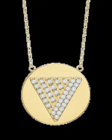 Tracee Nichols 14K Gold Love Triangle Diamond Token Necklace | Thumbnail 2 Tracee Nichols 14K Gold Love Triangle Diamond Token Necklace | Thumbnail 2