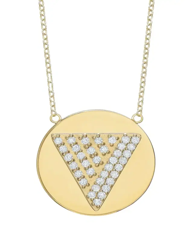 Tracee Nichols 14K Gold Love Triangle Diamond Token Necklace