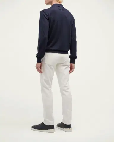 Zegna Men's Cashmere-Silk Polo Sweater | Thumbnail 8 Zegna Men's Cashmere-Silk Polo Sweater | Thumbnail 8