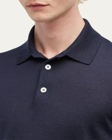 Zegna Men's Cashmere-Silk Polo Sweater | Thumbnail 10 Zegna Men's Cashmere-Silk Polo Sweater | Thumbnail 10