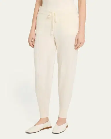 Arlotta Cashmere Cashmere Drawstring Sweatpants with Ribbed Ankle Cuffs | Thumbnail 4