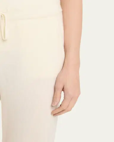 Arlotta Cashmere Cashmere Drawstring Sweatpants with Ribbed Ankle Cuffs | Thumbnail 5