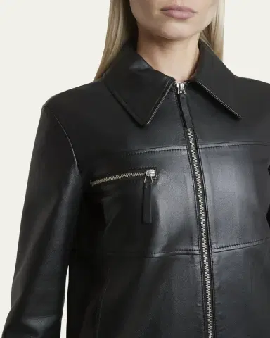 Proenza Schouler White Label Annabel Zip-Front Leather Jacket | Thumbnail 5 Proenza Schouler White Label Annabel Zip-Front Leather Jacket | Thumbnail 5