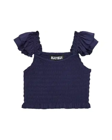 KatieJ NYC Girl's Joanna Smocked Ruffle Top, Size S- | Thumbnail 1