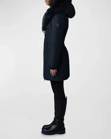Mackage Kay Layered Parka Coat w/ Shearling Trim | Thumbnail 4 Mackage Kay Layered Parka Coat w/ Shearling Trim | Thumbnail 4