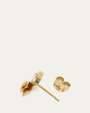 Sydney Evan 14K Gold and Diamond Large Marquise Eye Rose Stud Earring, Left | Thumbnail 4 Sydney Evan 14K Gold and Diamond Large Marquise Eye Rose Stud Earring, Left | Thumbnail 4