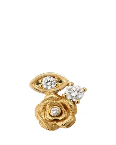 Sydney Evan 14K Gold and Diamond Large Marquise Eye Rose Stud Earring, Left | Thumbnail 1 Sydney Evan 14K Gold and Diamond Large Marquise Eye Rose Stud Earring, Left | Thumbnail 1