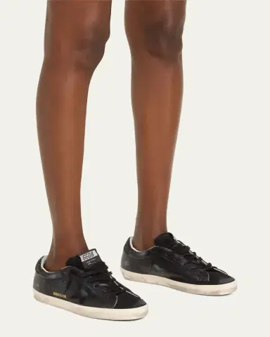 Golden Goose Super-Star Leather Glitter Low-Top Sneakers | Thumbnail 2 Golden Goose Super-Star Leather Glitter Low-Top Sneakers | Thumbnail 2