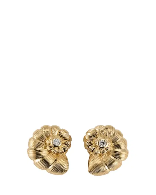 Sydney Evan 14K Diamond Large Nautilus Stud Earrings