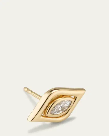 Sydney Evan 14k Marquise Evil Eye Stud Earring, Single | Thumbnail 4