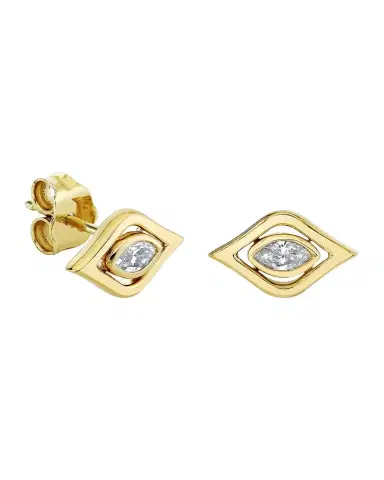 Sydney Evan 14k Marquise Evil Eye Stud Earring, Single | Thumbnail 1