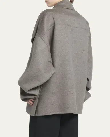 Bottega Veneta Oversized Light Double Wool Cashmere Jacket | Thumbnail 3