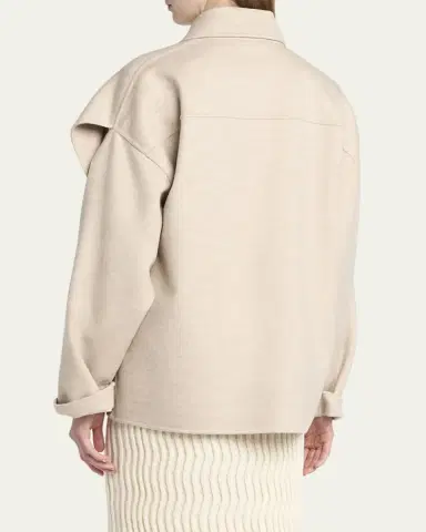 Bottega Veneta Oversized Light Double Wool Cashmere Jacket | Thumbnail 7
