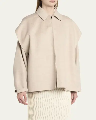 Bottega Veneta Oversized Light Double Wool Cashmere Jacket | Thumbnail 8