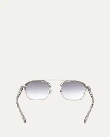 Zegna Men's Orizzonte I Geometric Acetate and Metal Sunglasses | Thumbnail 4 Zegna Men's Orizzonte I Geometric Acetate and Metal Sunglasses | Thumbnail 4