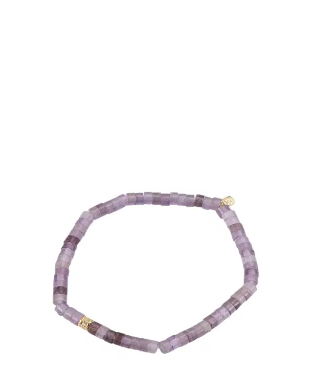 Scallop Edge Pave Rondelle Bead Bracelet