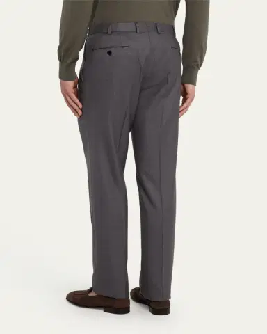 Brioni Men's Solid Twill Dress Trousers | Thumbnail 3