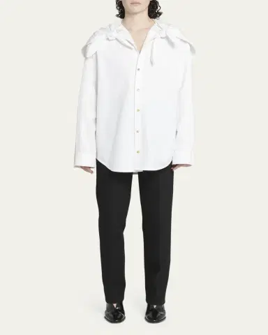 Bottega Veneta Knotted Compact Cotton Canvas Button Down Shirt | Thumbnail 2