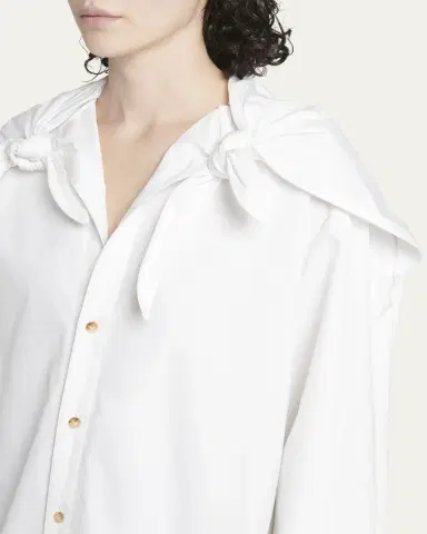 Bottega Veneta Knotted Compact Cotton Canvas Button Down Shirt | Thumbnail 5