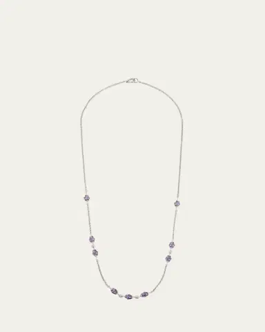 Paul Morelli 18k White Gold Purple Sapphire and Diamond Dahlia Necklace | Thumbnail 1 Paul Morelli 18k White Gold Purple Sapphire and Diamond Dahlia Necklace | Thumbnail 1