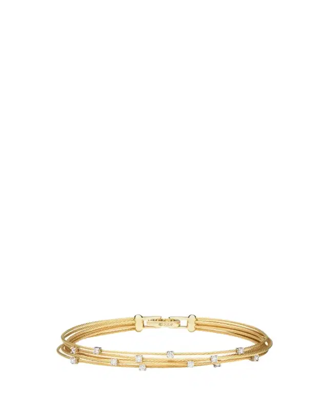 Seven-Strand Cable Wire Bracelet with Diamonds