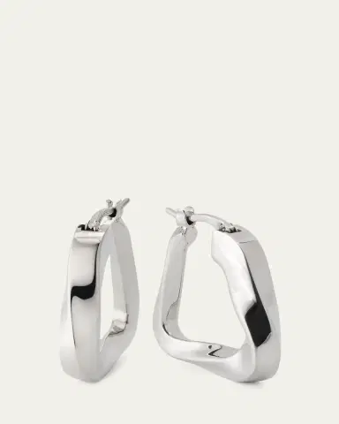 Bottega Veneta Small Twist Triangle Hoop Earrings | Thumbnail 3
