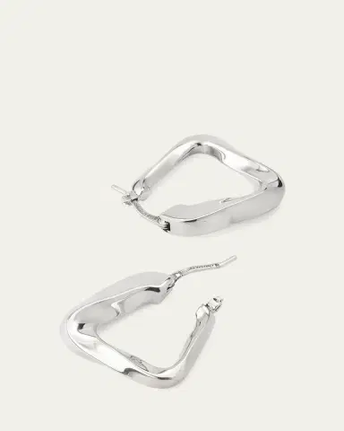 Bottega Veneta Small Twist Triangle Hoop Earrings | Thumbnail 4