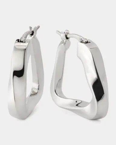 Bottega Veneta Small Twist Triangle Hoop Earrings | Thumbnail 6