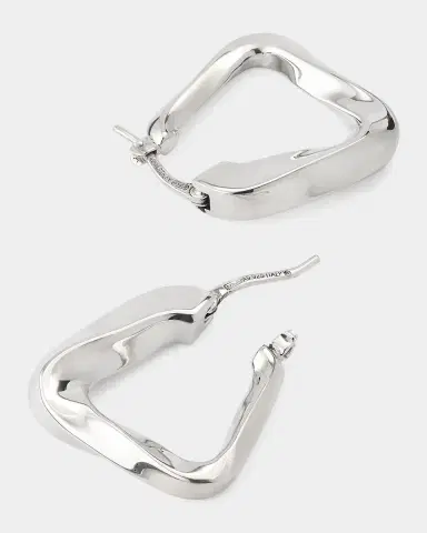Bottega Veneta Small Twist Triangle Hoop Earrings | Thumbnail 7