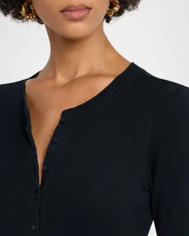 Nili Lotan Jordan Henley T-Shirt | Thumbnail 4 Nili Lotan Jordan Henley T-Shirt | Thumbnail 4