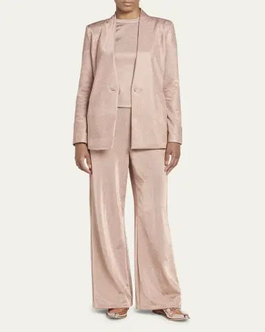 Giorgio Armani Metallic Bonded Jersey One-Button Blazer | Thumbnail 2