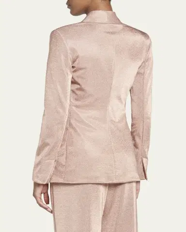 Giorgio Armani Metallic Bonded Jersey One-Button Blazer | Thumbnail 3