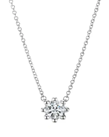 Oscar Massin Beaded 18K Recycled White Gold and Lab Grown Diamond Medium Pendant Necklace | Thumbnail 1 Oscar Massin Beaded 18K Recycled White Gold and Lab Grown Diamond Medium Pendant Necklace | Thumbnail 1