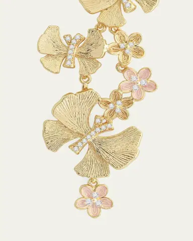 Anabel Aram Jewelry Cubic Zirconia Butterfly and Flower Statement Earrings | Thumbnail 4