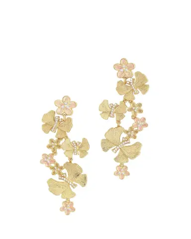 Anabel Aram Jewelry Cubic Zirconia Butterfly and Flower Statement Earrings | Thumbnail 1