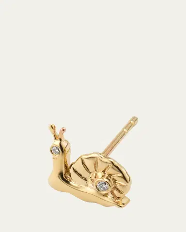 Sydney Evan 14k Diamond Small Snail Stud Earring, Single Left | Thumbnail 3 Sydney Evan 14k Diamond Small Snail Stud Earring, Single Left | Thumbnail 3