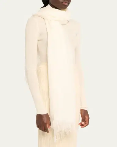 Max Mara Tonal Fringe Flax Scarf | Thumbnail 3