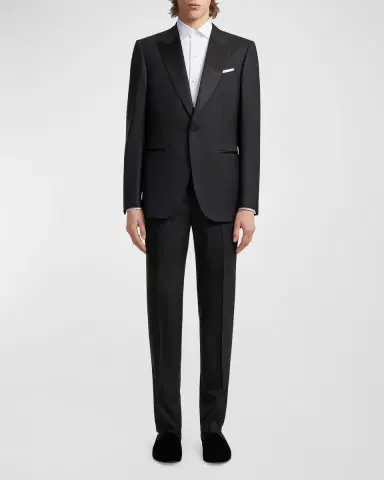 Zegna Men's Formal Piquet Evening Shirt | Thumbnail 2 Zegna Men's Formal Piquet Evening Shirt | Thumbnail 2