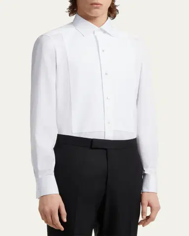 Zegna Men's Formal Piquet Evening Shirt | Thumbnail 8 Zegna Men's Formal Piquet Evening Shirt | Thumbnail 8