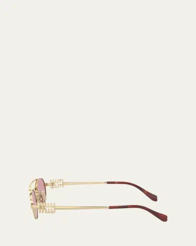 Miu Miu Logo Metal Aviator Sunglasses | Thumbnail 10 Miu Miu Logo Metal Aviator Sunglasses | Thumbnail 10