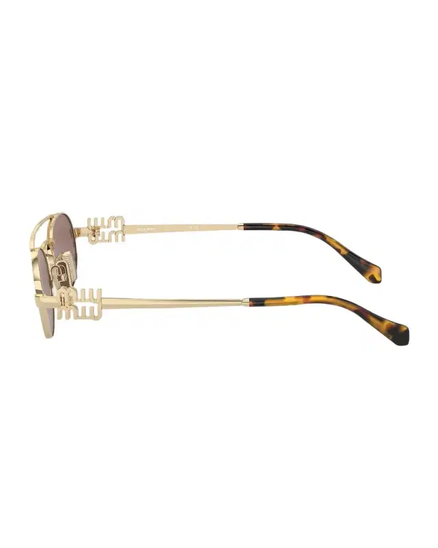 Miu Miu Logo Metal Aviator Sunglasses