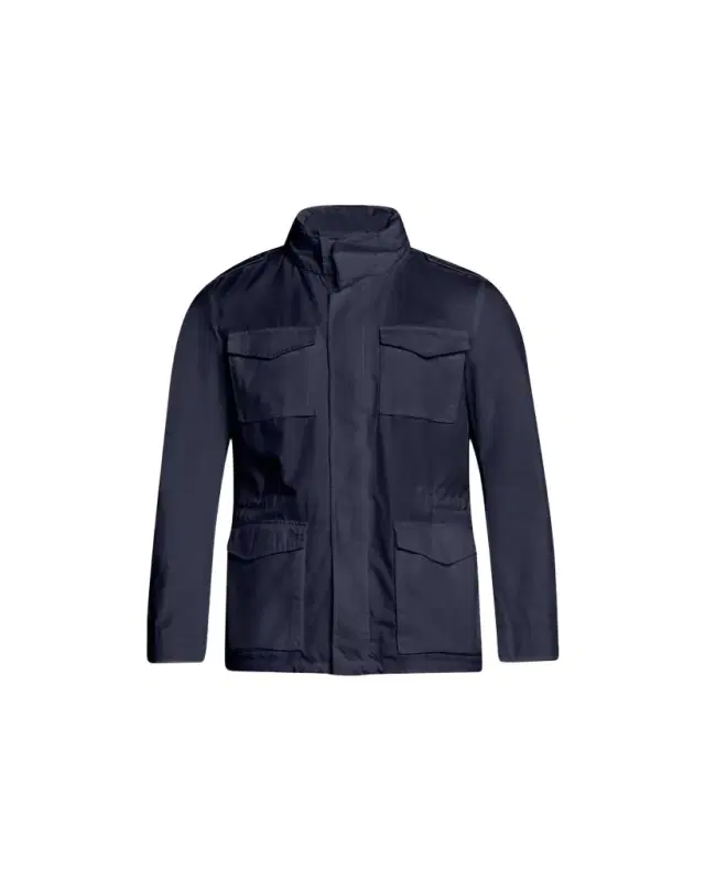 Men's Cotton Concealed-Zip Safari Jacket