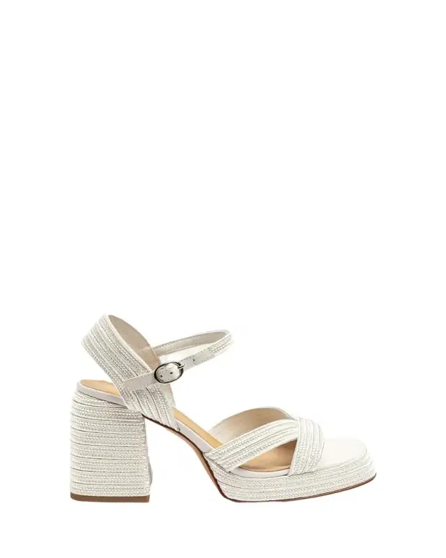 Castaner Valle Metallic Raffia Platform Sandals