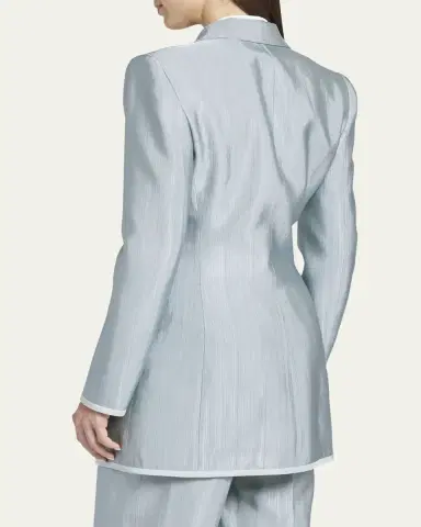 Giorgio Armani Textured Viscose Double-Breasted Blazer | Thumbnail 3 Giorgio Armani Textured Viscose Double-Breasted Blazer | Thumbnail 3