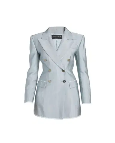 Giorgio Armani Textured Viscose Double-Breasted Blazer | Thumbnail 1 Giorgio Armani Textured Viscose Double-Breasted Blazer | Thumbnail 1