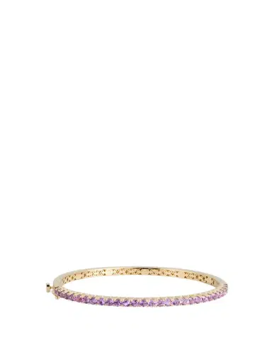 Sydney Evan 14K Gold Pave Amethyst Bangle Bracelet | Thumbnail 1