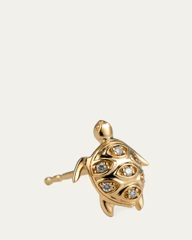 Sydney Evan 14K Turtle Earring with Marquise Eye Shell, Single | Thumbnail 3 Sydney Evan 14K Turtle Earring with Marquise Eye Shell, Single | Thumbnail 3